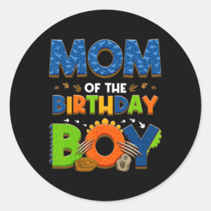 Mum And Dad Of The Birthday Boy Dinosaur Family Pa Classic Round Sticker