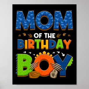 Mum And Dad Of The Birthday Boy Dinosaur Family Pa Poster