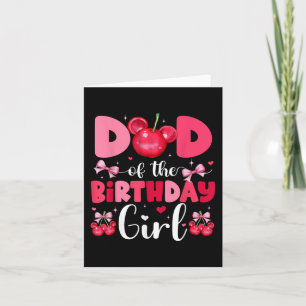 Mum And Dad Of The Birthday Girl Cherry Bow Family Card