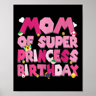 Mum And Dad Princess Birthday Girl Family Party De Poster