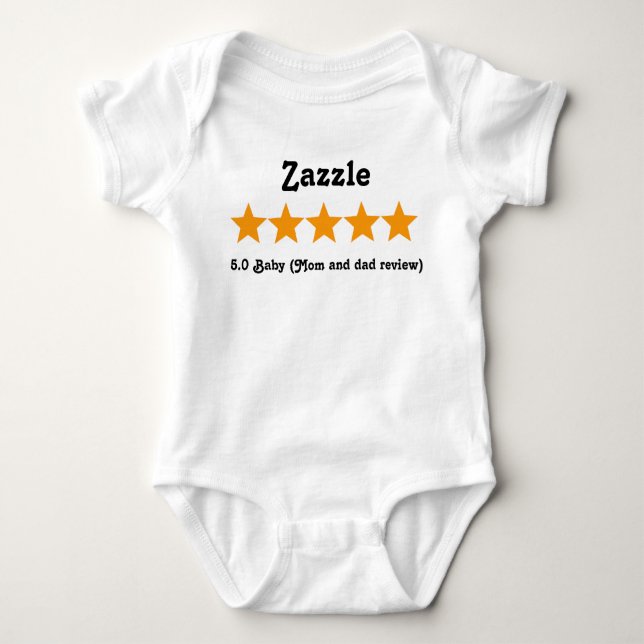 Mum and dad review five stars baby baby bodysuit (Front)