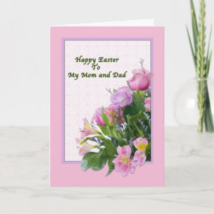 Mum and Dad's Easter Card with Spring Flowers