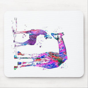 Mum And Daughter Giraffe Gift, Family Lover Gift Mouse Pad