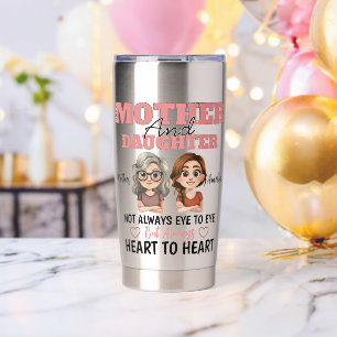 Mum And Daughter Hearts Connected Across Miles Insulated Tumbler