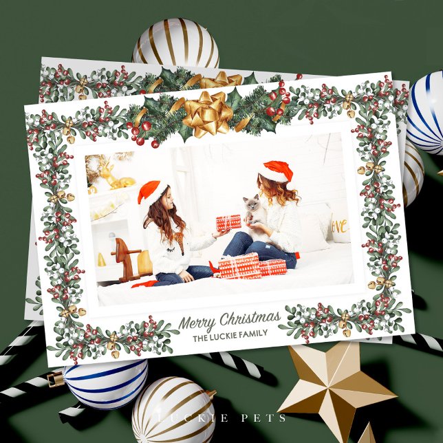 Mum and Daughter Mistletoe Christmas Holiday Card  (Creator Uploaded)
