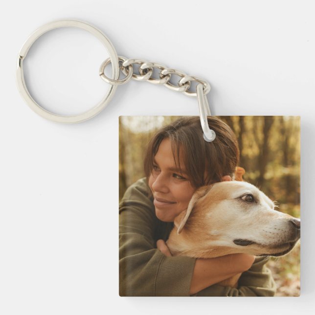 Mum And Dog Photo Key Ring (Front)