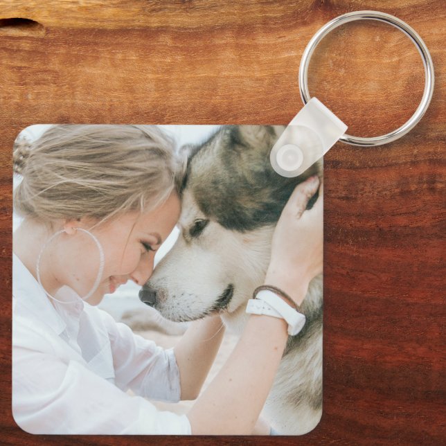 Mum And Dog Photo Key Ring (Back)
