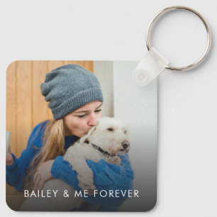 Mum And Dog Photo Key Ring