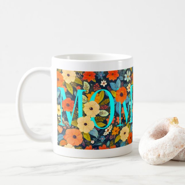 Mum and Flowers Coffee Mug (With Donut)