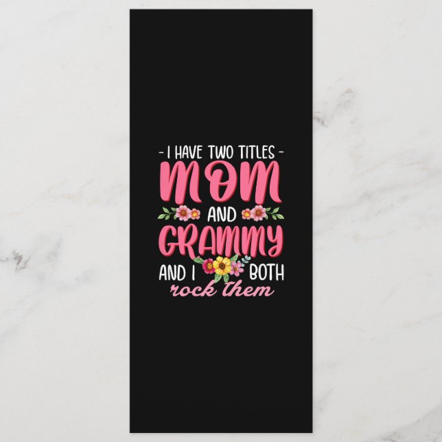 Mum And Grammy Birthday Menu (Front)