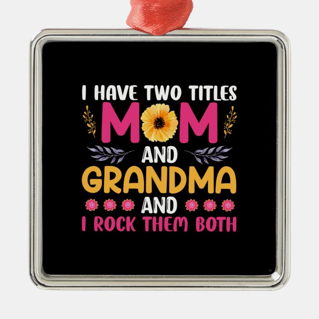 Mum And Grandma Flower Metal Tree Decoration (Front)