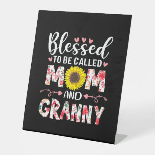 Mum And Granny Floral Birthday Pedestal Sign