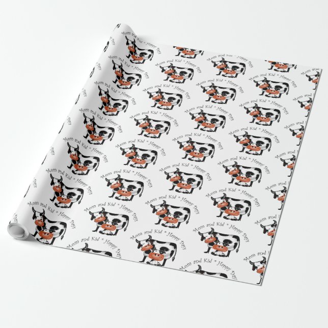 Mum and Kid Happy Days Wrapping Paper (Unrolled)