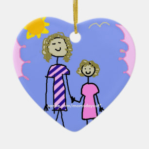 Mum and Me, Mother Daughter Walk Ceramic Tree Decoration