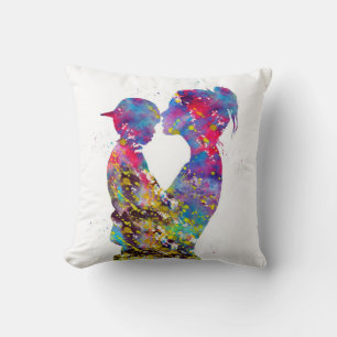 Mum And Son Colorfull Gifs Cushion
