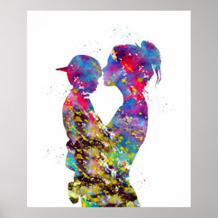 Mum And Son Colorfull Gifs Poster