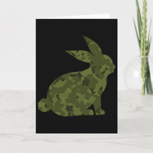 Mum And Son Matching Camouflage Bunny Rabbit Easte Card