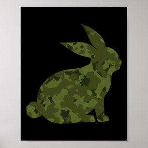 Mum And Son Matching Camouflage Bunny Rabbit Easte Poster
