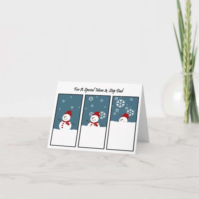 Mum And Step Dad Blizzard Christmas Card (Front)