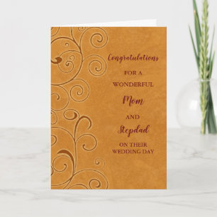 Mum and Stepdad Wedding Day Congratulations Card