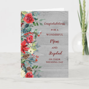 Mum and Stepdad Wedding Day Congratulations Card