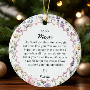 Mum Appreciation Gift Ceramic Tree Decoration
