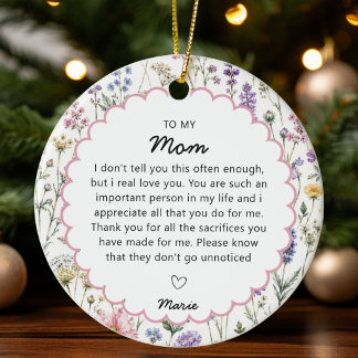 Mum Appreciation Gift Ceramic Tree Decoration