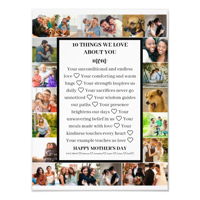 Mum appreciation | Mothers Day 22 Photo Collage (Front)