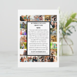 Mum appreciation Mothers Day 22 Photo Collage Holiday Card