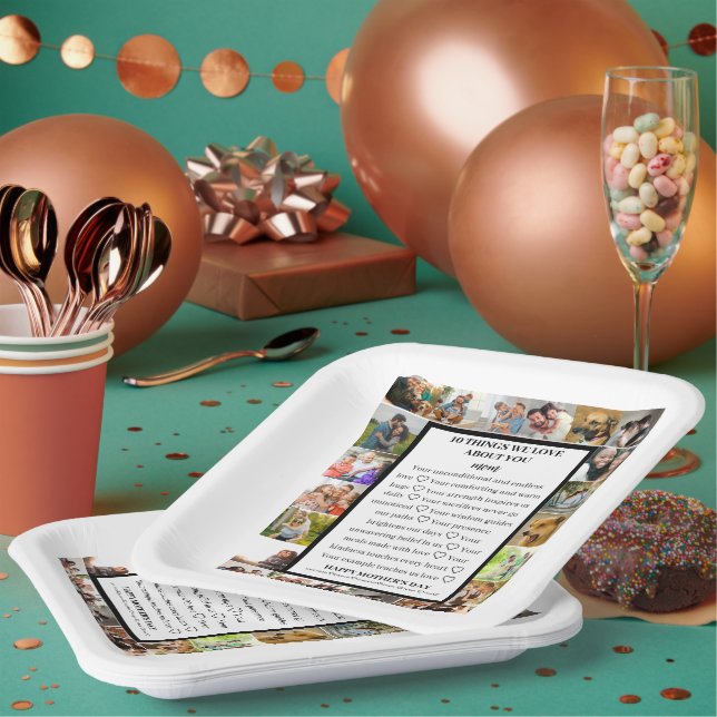 Mum appreciation | Mothers Day 22 Photo Collage Paper Plate (Multi)