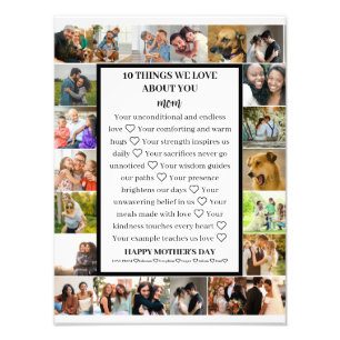 Mum appreciation   Mothers Day 22 Photo Collage Print