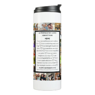 Mum appreciation Mothers Day 22 Photo Collage Thermal Tumbler