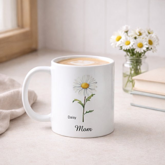 Mum April Birth Flower Daisy Coffee Mug (Creator Uploaded)