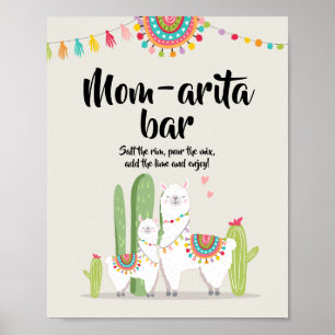Mum-arita Margarita Bar Fiesta Llama Shower Sign