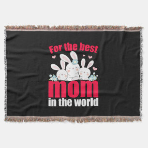 Mum Art Best Mum In The World Throw Blanket