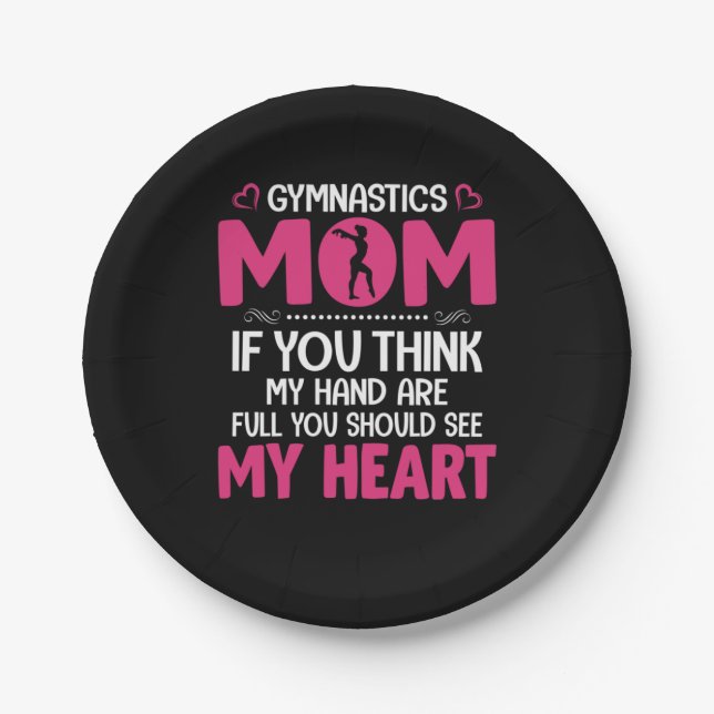 Mum Art Gymnastics Mum Paper Plate (Front)