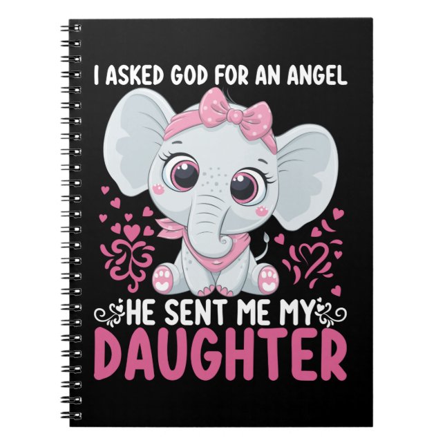 Mum Art He Sent Me Elephant Daughter Notebook (Front)