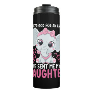 Mum Art He Sent Me Elephant Daughter Thermal Tumbler