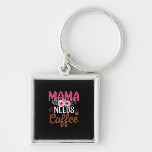 Mum Art Mama Needs Coffee Key Ring