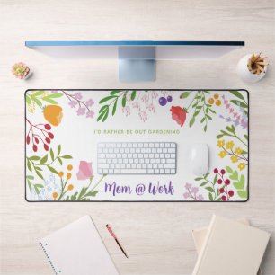 Mum At Work Modern Floral Personalised Desk Mat