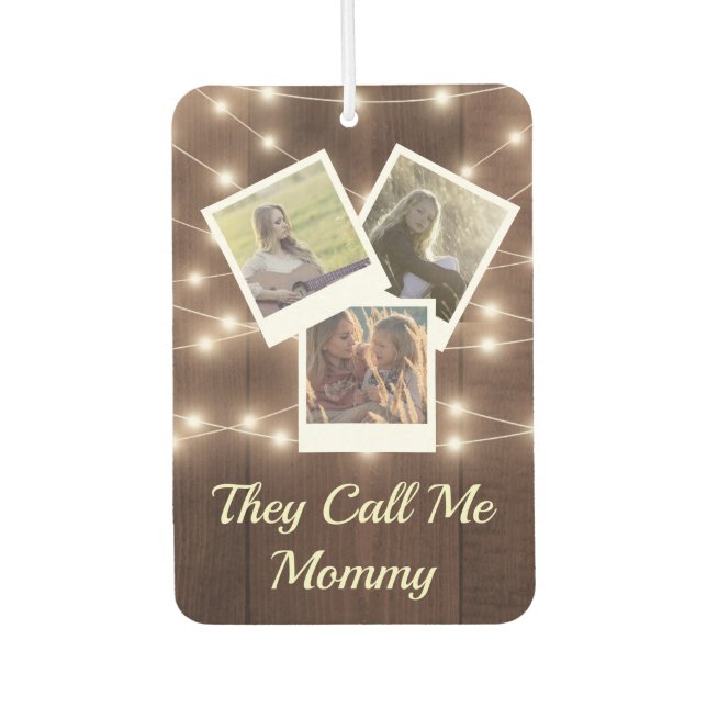 Mum Automobile Baby Design Your Own Family Photos Car Air Freshener (Front)