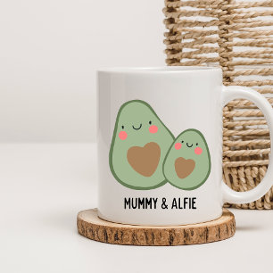 Mum & Baby Avocado , Personalised Matching Family Coffee Mug