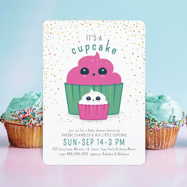 Mum & Baby Cupcake Baby Shower Invitation (Creator Uploaded)