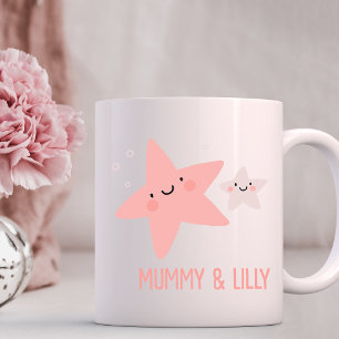 Mum & Baby Cute Stars , Custom Matching Family Coffee Mug