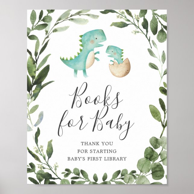 Mum Baby Dinosaur Baby Shower Books For Baby Sign (Front)