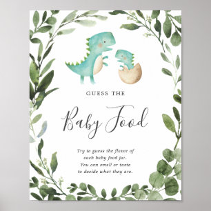 Mum Baby Dinosaur Baby Shower Guess The Baby Food Poster