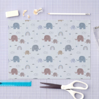 Mum & Baby Elephant Pattern Tissue Paper