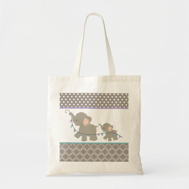 Mum & Baby Elephant Tote Bag (Front)