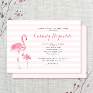 Mum + Baby Flamingo Baby Shower Invitation