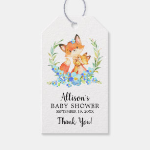 Mum & Baby Fox Shower Favour Gift Tag